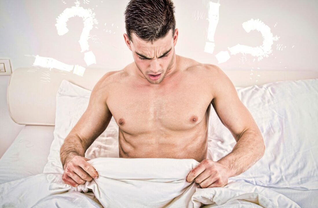 E Mann ass net zefridden mat der Gréisst vu sengem Penis